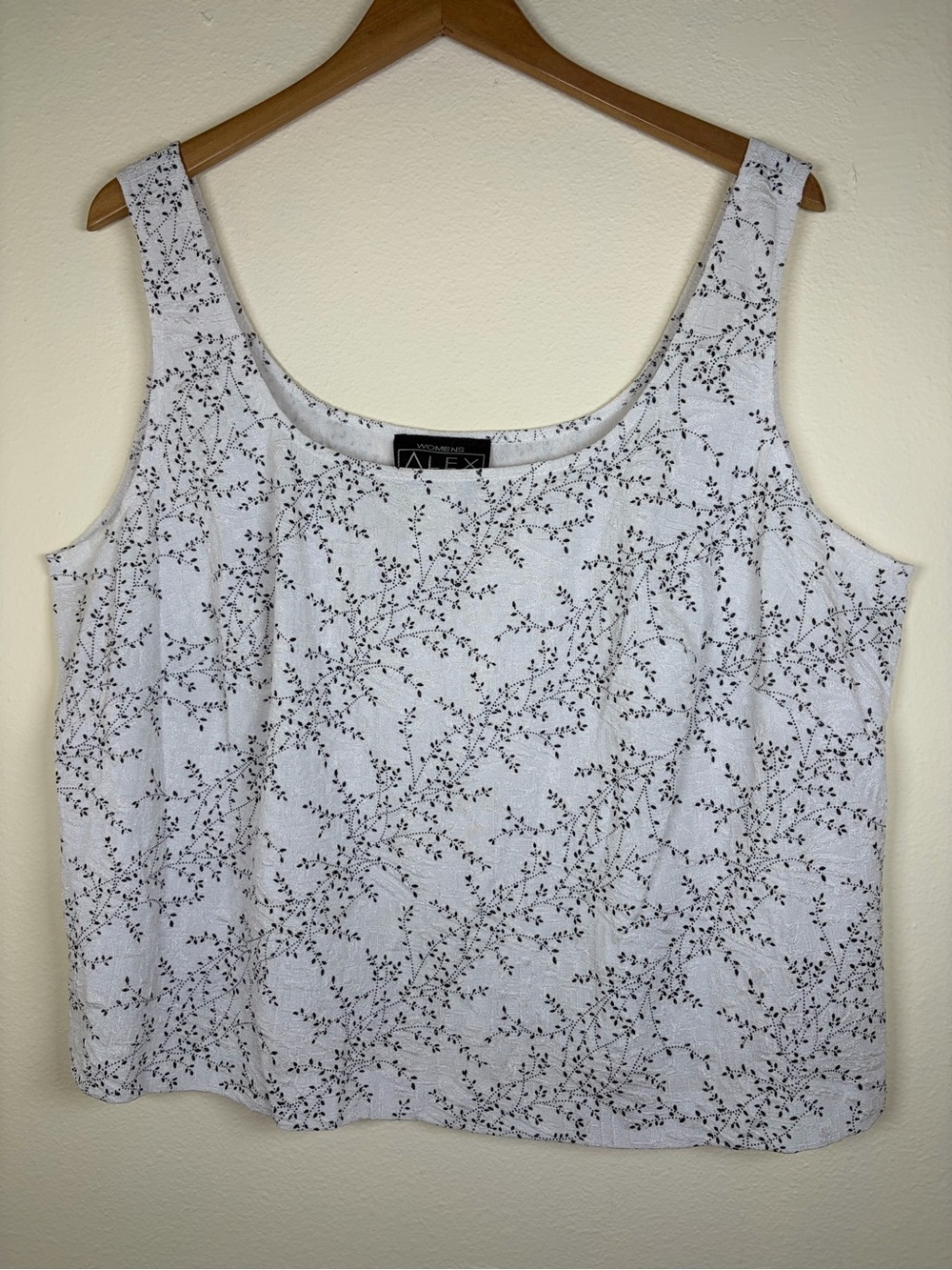 Alex Evenings 3X White Silver Shimmer Floral Tank Top Plus Size Occasion USA